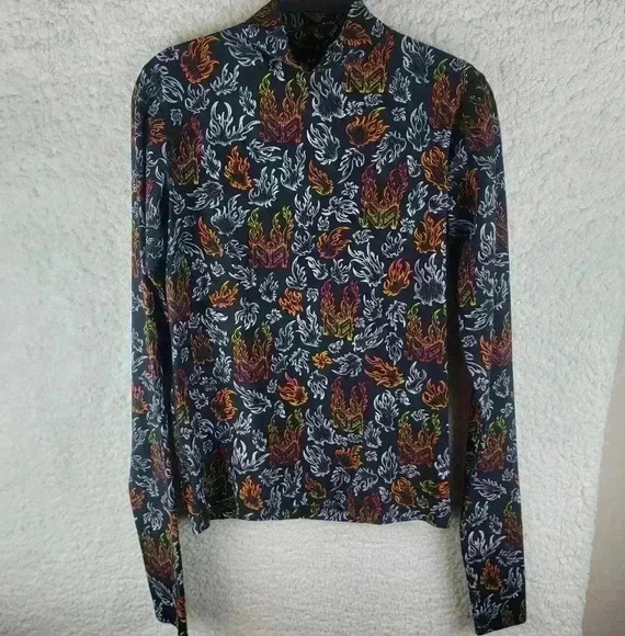 Marcell Von Berlin Long Sleeve Top Flame Print Size XS - Picture 1 of 9